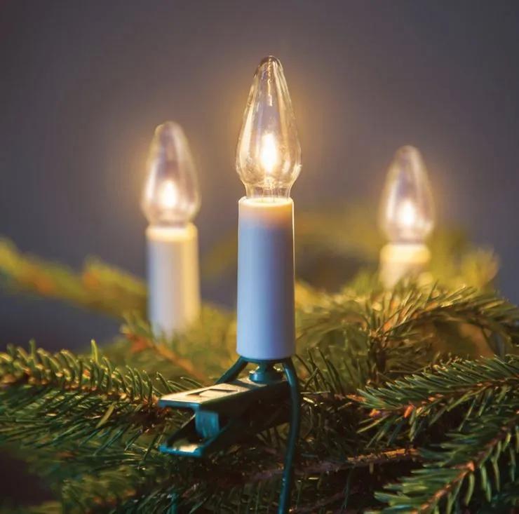 EXIHAND Vianočná svetelná reťaz FELICIA SV-16, 16 čírych žiaroviek, biele svetlo, 10,5m