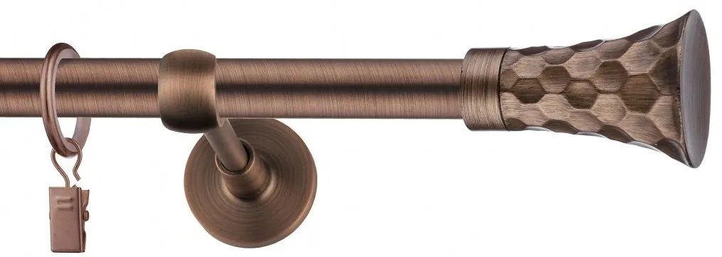 Dekorstudio Garniža jednoradová SFERIC medená 19mm Dĺžka: 360cm, Typ príslušenstva: Krúžky tiché so štipcami