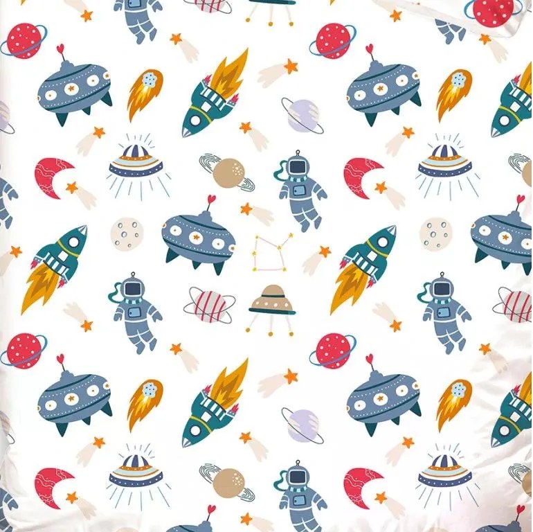 Carbotex Obliečky do postieľky 100x135 + 40x60 cm - Vesmírna misia