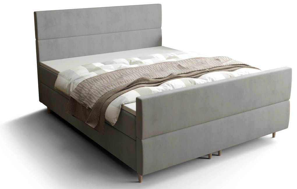 Manželská posteľ  Boxspring 180 cm Flu plus (sivá) (s matracom a úložným priestorom). Akcia -20%. Vlastná spoľahlivá doprava až k Vám domov. 1046598