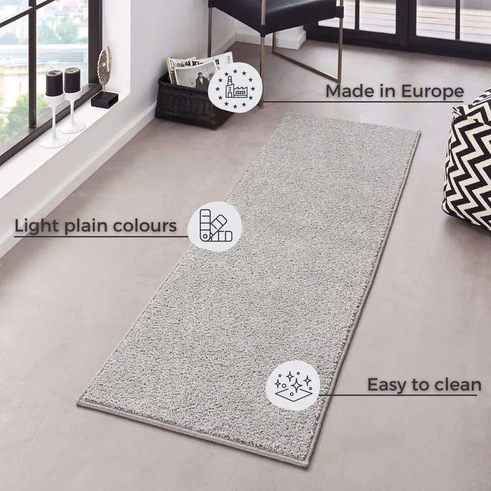 Svetlosivý behúň Hanse Home Pure, 80 x 400 cm