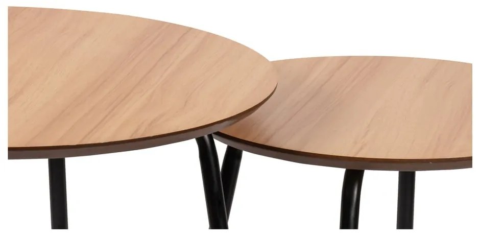 Okrúhle konferenčné stolíky v prírodnej farbe v súprave 2 ks ø 55 cm Luke – Bonami Essentials