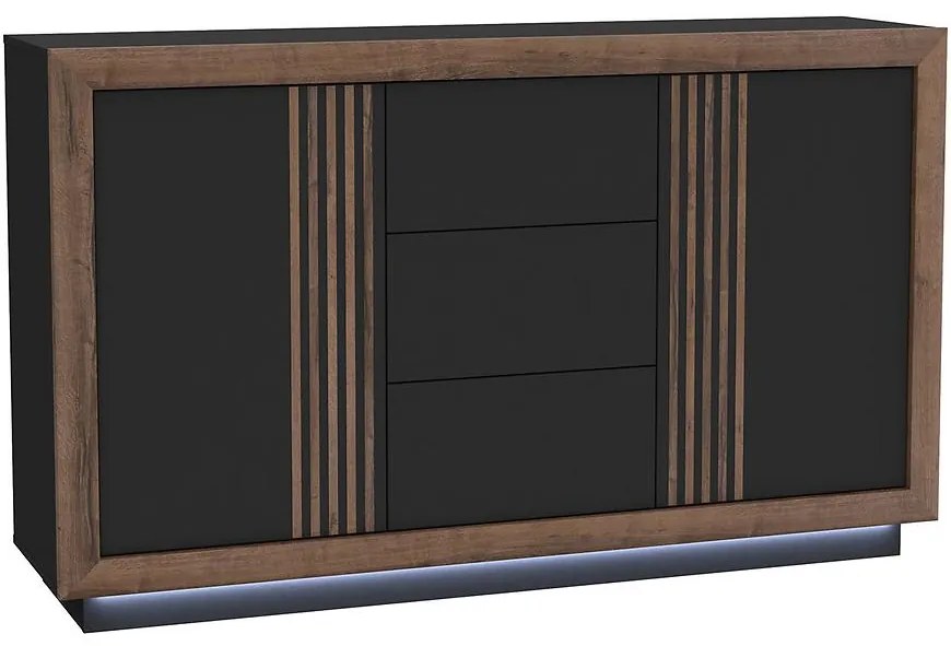 Komoda Dub šľachtený/Čierny lesk