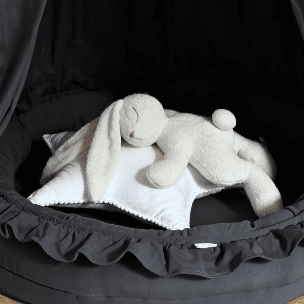 Mini hniezdo pre deti s volánom grafitová