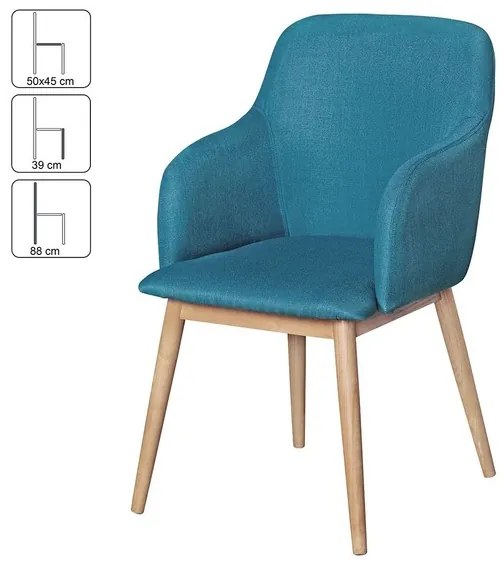 Wohnling Jedálenská stolička v škandinávskom štýle (petrolejová)  (100235621)