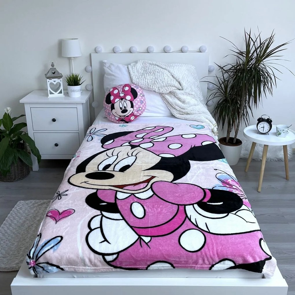 Jerry Fabrics Detská deka Minnie Flowers 02, 100 x 150 cm