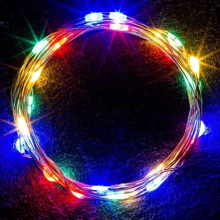 VOLTRONIC 68041 Sada 10 ks svetelných reťazí - 25 LED, farebné, na batérie