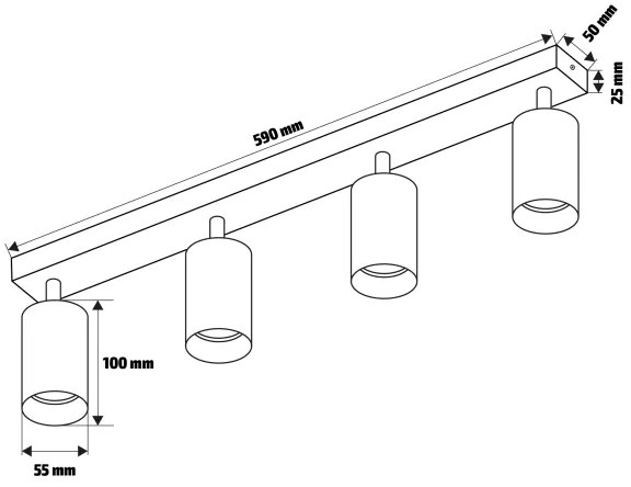 Brilagi - LED RGBW Stmievateľné bodové svietidlo SELE 4xGU10/4,8W/230V čierna/zlatá