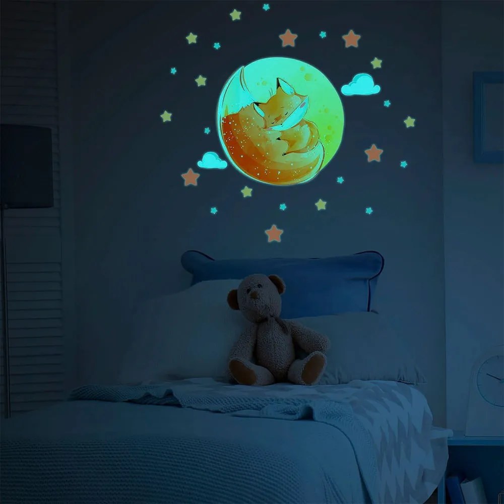 Detská samolepka na stenu 30x30 cm Dreamy Fox - Ambiance