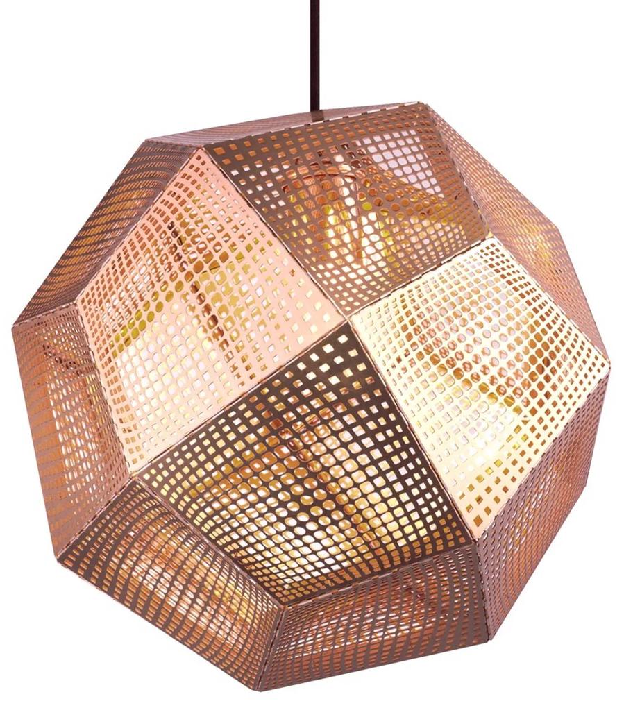 Tom Dixon Etch – geometrická závesná lampa meď