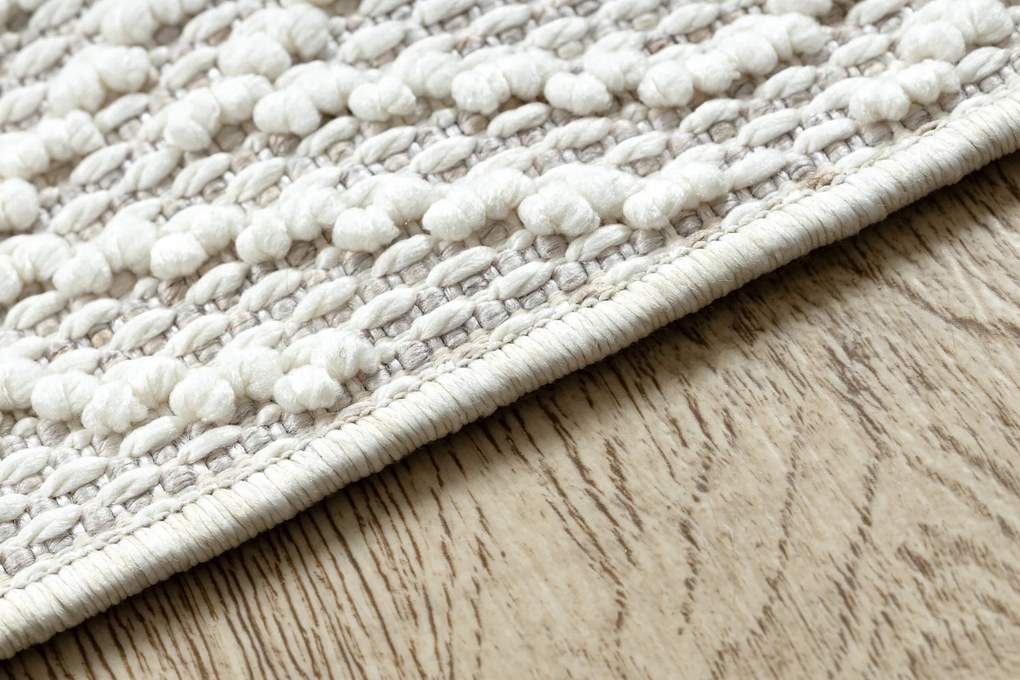 Koberec NANO EN14A Diamanty, slučkový, plocho tkaný, biely