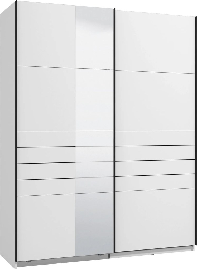 XXXLutz ŠAT. SKRIŇA S POSUV. DVERAMI, biela, 145,5/217,5/60 cm Xora - Skrine - 000834015312