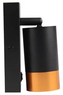 Nástenné bodové svietidlo 1xGU10/35W/230V čierna/zlatá