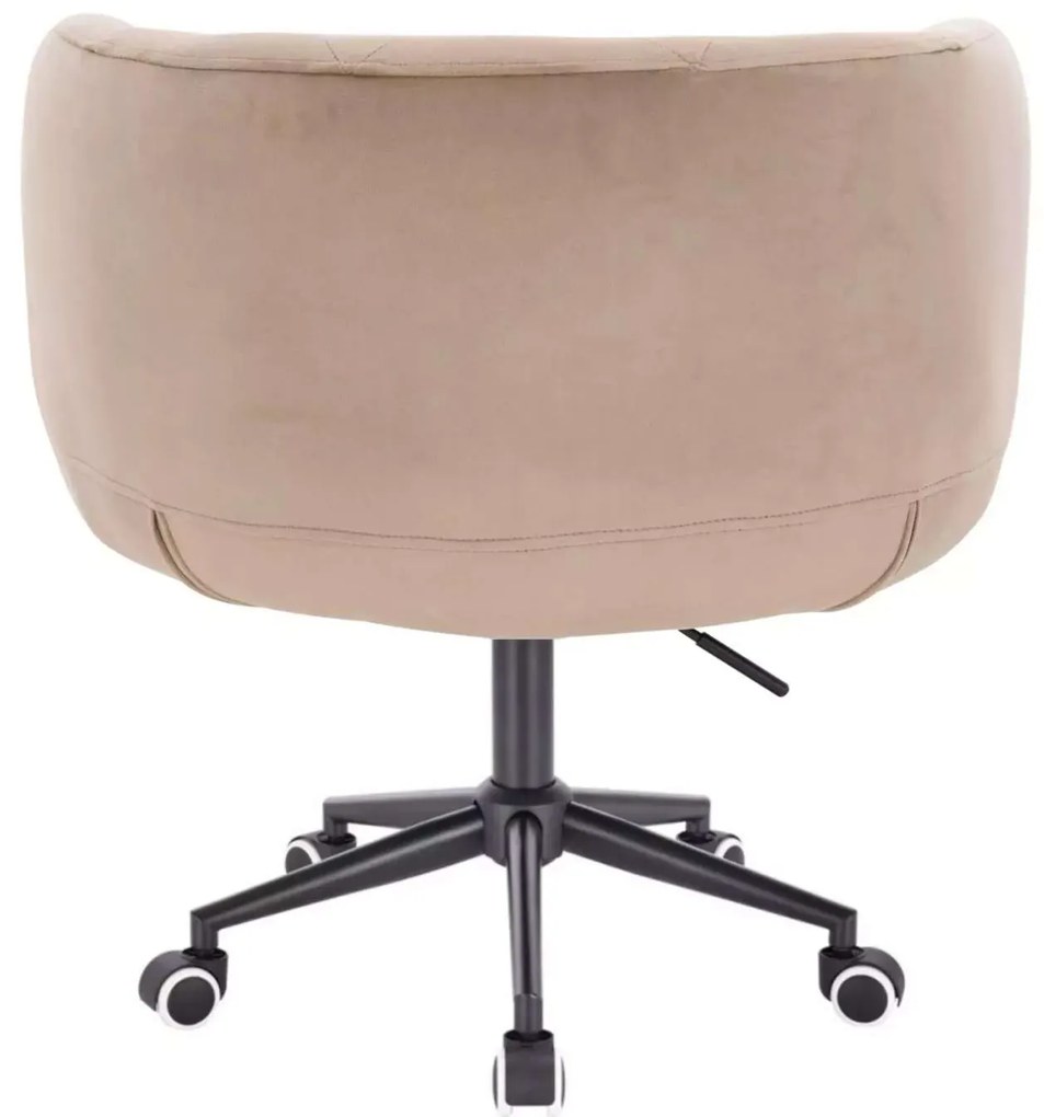 LuxuryForm DESIGN Kreslo MONTANA VELUR na čiernej podstave s kolieskami - latte