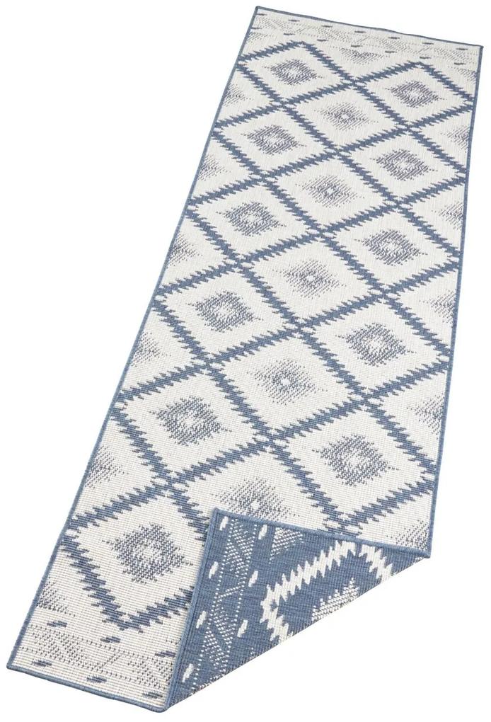 NORTHRUGS - Hanse Home koberce Kusový koberec Twin Supreme 103430 Malibu blue creme – na von aj na doma - 80x250 cm