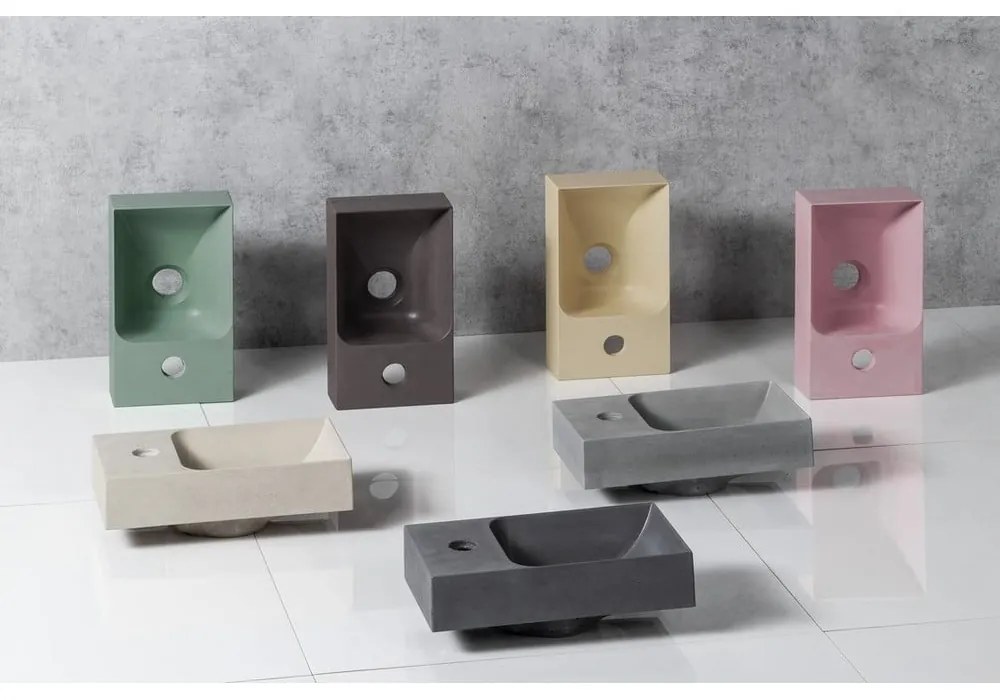Krémové betónové umývadlo 31x17 cm Piccolino – Sapho