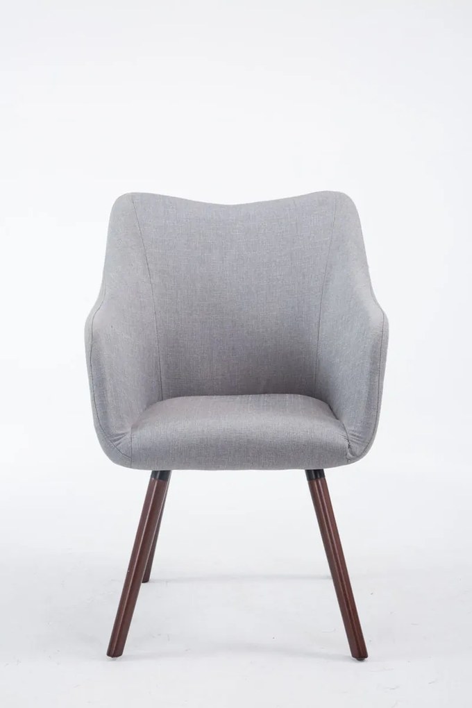 Design-Shop Stolička Mack látka, nohy orech - Sivá