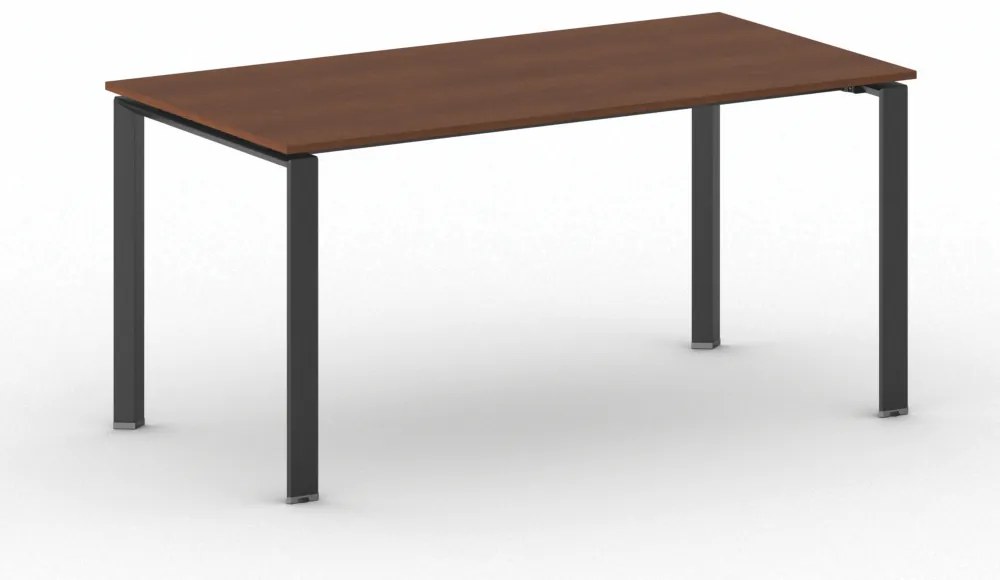 Rokovací kancelársky stôl PRIMO INFINITY, 160x80 cm, čierna podnož, čerešňa