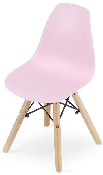 Set štyroch detských jedálenských stoličiek ZUBI - ružové (4ks)