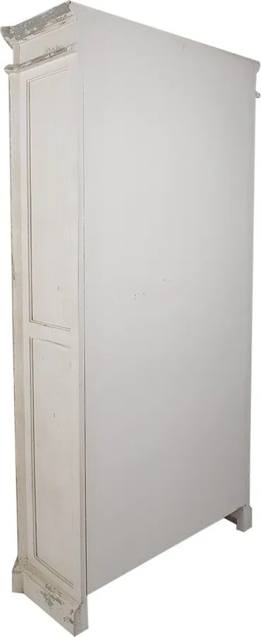 Béžovo-šedá antik drevená skriňa s kovovými detailmi Missi - 102*42*190 cm