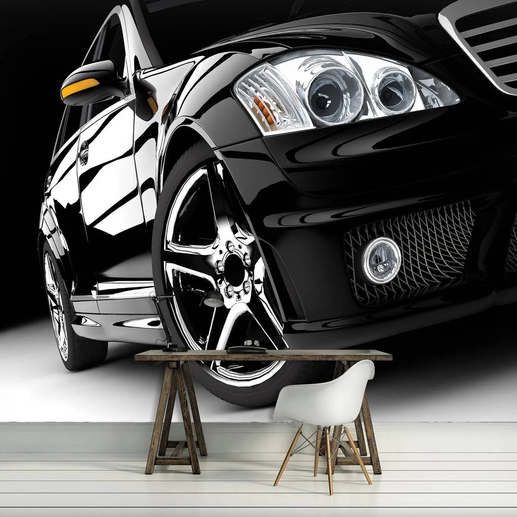 Fototapeta - Čierne luxusné auto (152,5x104 cm)
