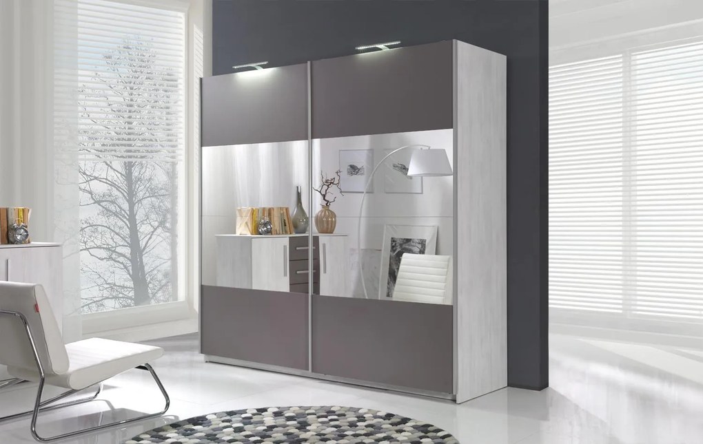 Šatníková skriňa Daphis 1 C (borovica nórska) (so zrkadlom) (s LED osvetlením). Akcia -20%. Vlastná spoľahlivá doprava až k Vám domov. 1123768