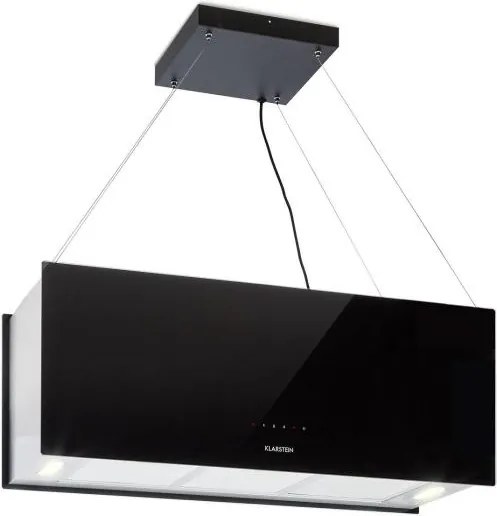 Klarstein Kronleuchter XL, závesný digestor, 90 cm, 590 m³/h, LED, dotykové ovládanie, čierny