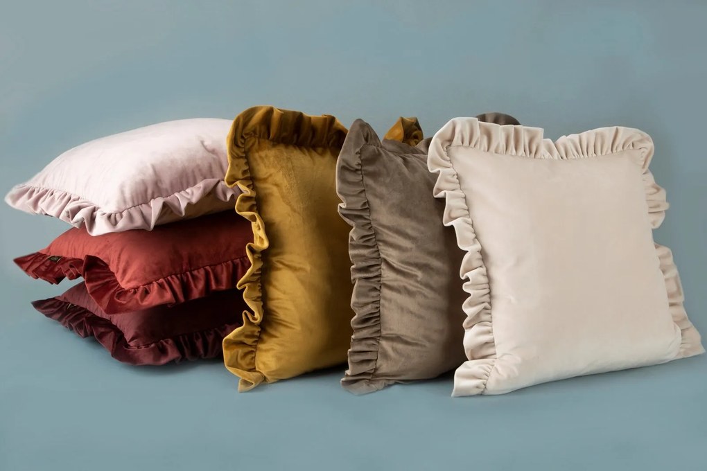 DEKORAČNÁ OBLIEČKA NA VANKÚŠ VELVET25 45X45 CM TMAVOBÉŽOVÁ