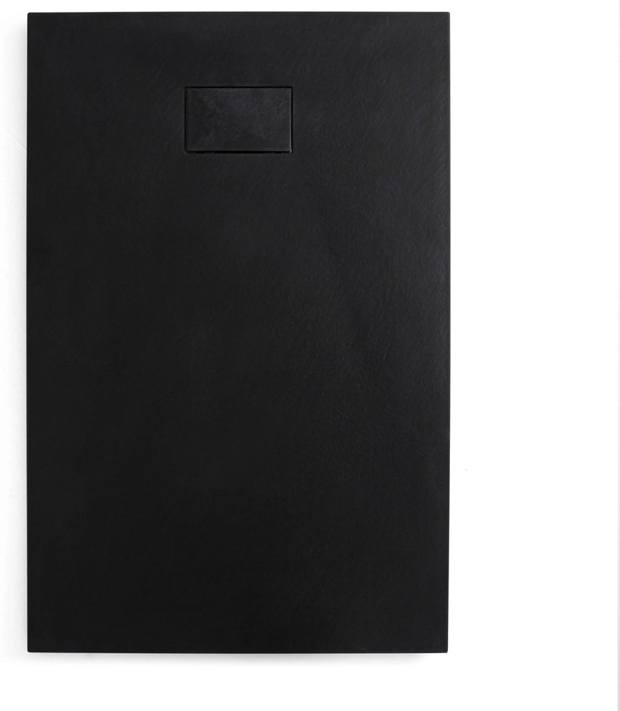 Cerano Gusto, obdĺžniková sprchová vanička 110x70x3 cm z minerálneho kompozitu, čierna matná, CER-CER-414602