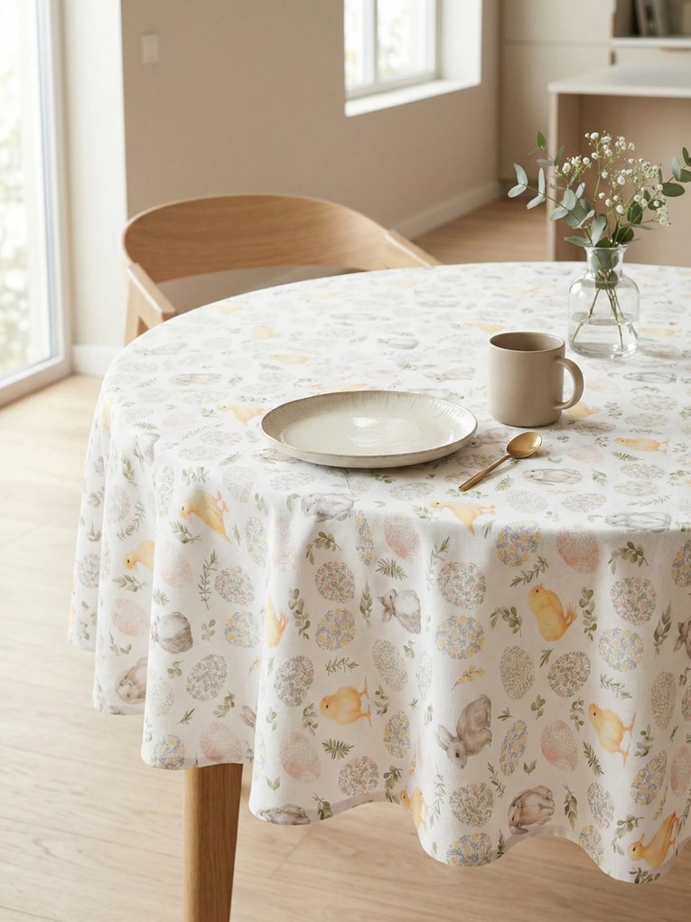 Veľkonočný okrúhly obrus Ø 120 cm - Kúzlo jari