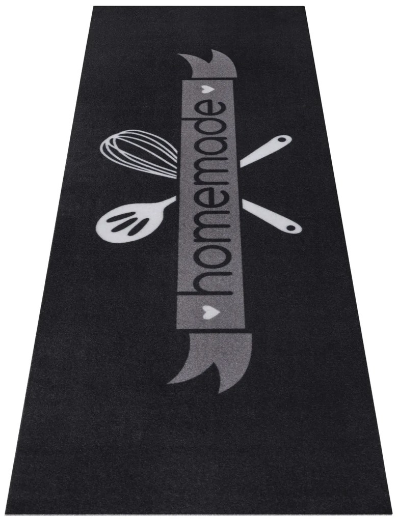 Hanse Home, Koberec behúň Cook & Clean 105732 Black White Grey, 50x150, čierna, kuchyňa