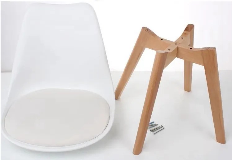 Jedálenské stoličky SCANDI biele 4 ks - škandinávsky štýl