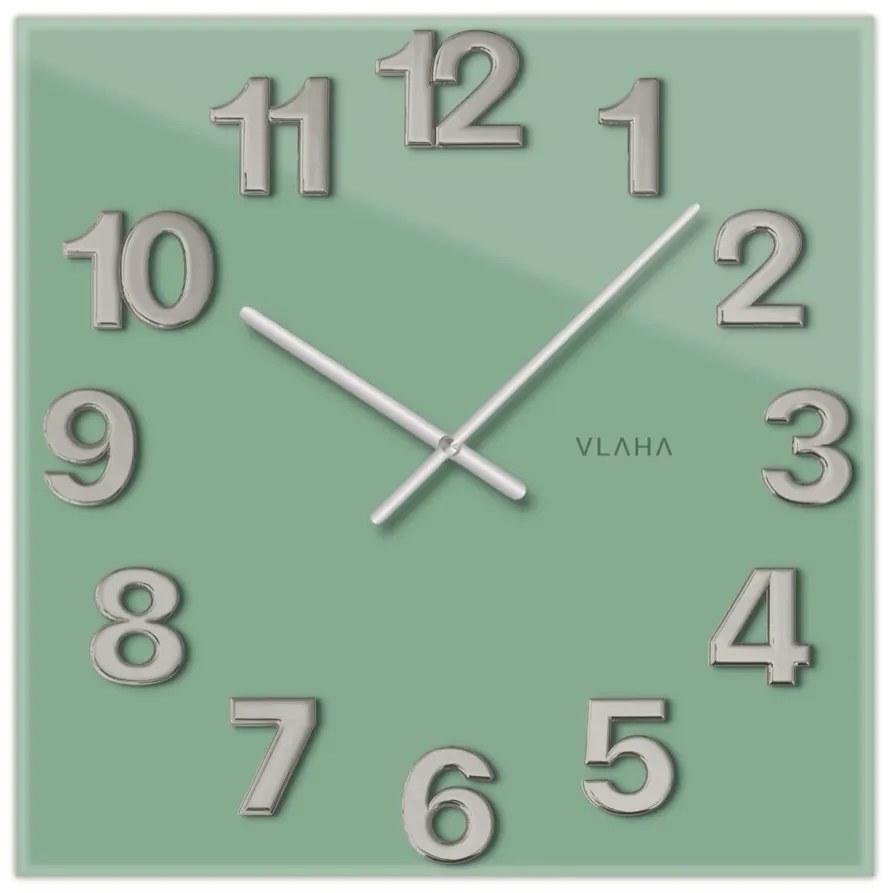 Vlaha VCT1109 skleněné hodiny 40 x 40 cm, zelená
