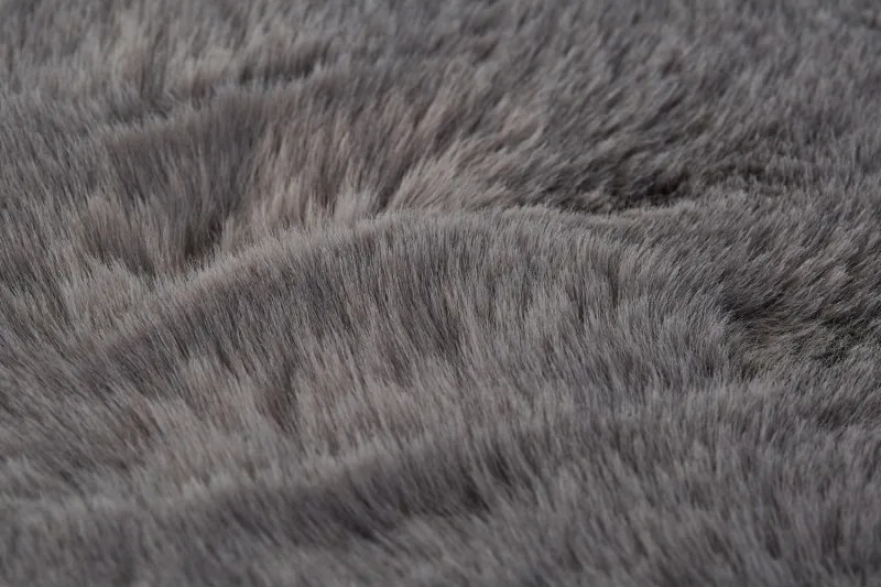 Kusový koberec RABBIT DELUXE - šedý - imitácia králičie kožušiny