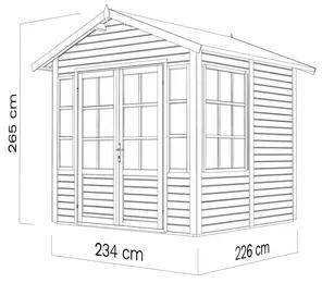 Drevený záhradný domček Bertilo She Shed Teahouse 234x226 cm prírodný