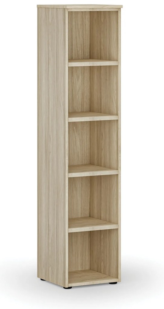 Kancelársky regál PRIMO WOOD, 400 x 420 x 1781 mm, dub prírodný