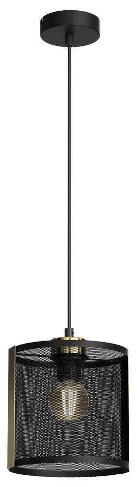 Luster na lanku KAGA 1xE27/60W/230V čierna/zlatá