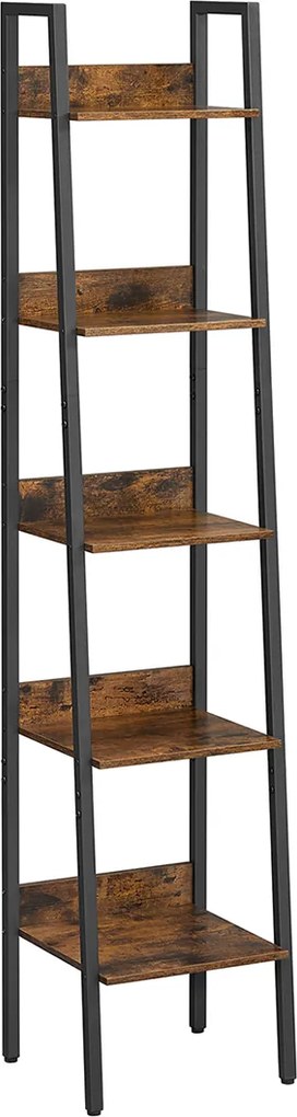 Regal Vasagle LUDGE 5 úrovní hnedá/čierna