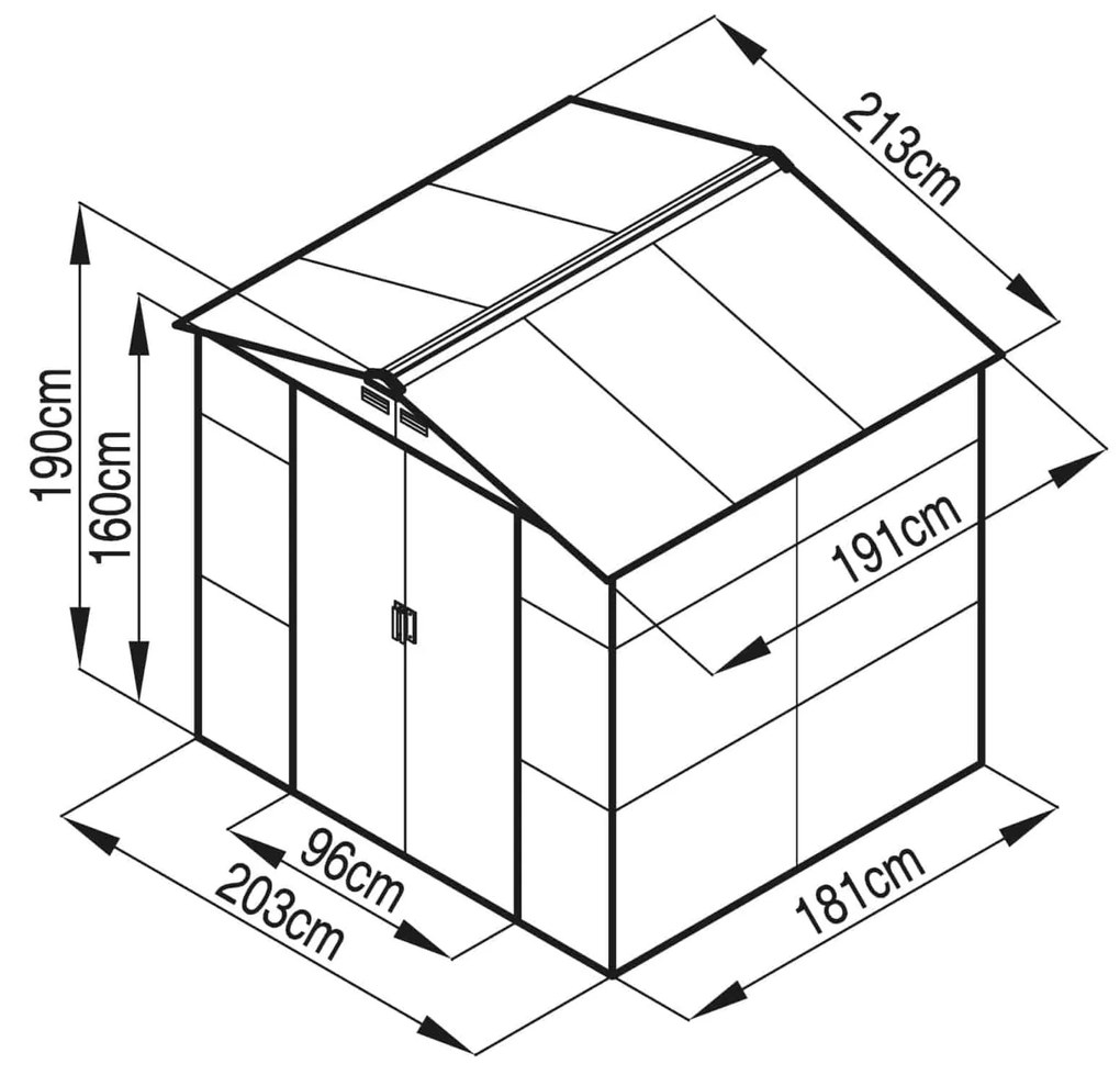 Záhradný domček G21 GAH 407 - 213 x 191 cm, zelený
