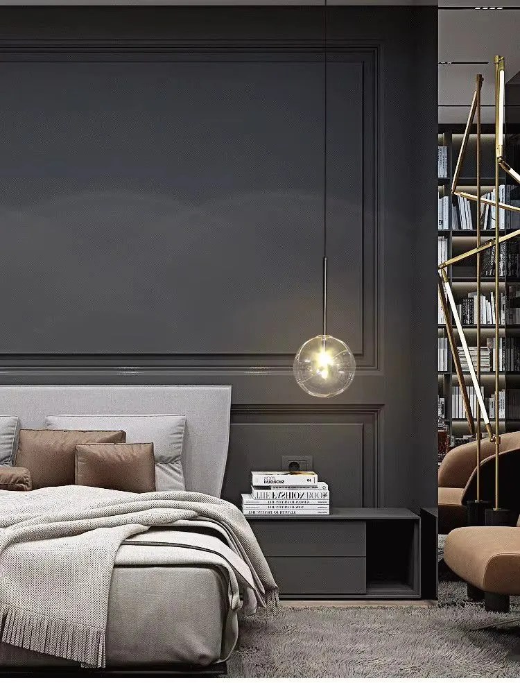 Toolight Rea, Sklenené guľové závesné stropné svietidlo 15cm APP1682-1CP, OSW-04302