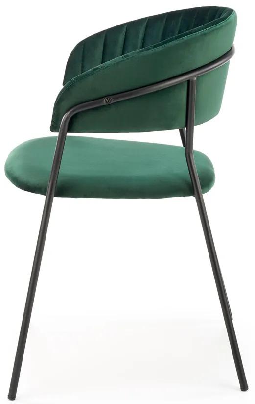 Jedálenská stolička K426 - tmavozelená / čierna