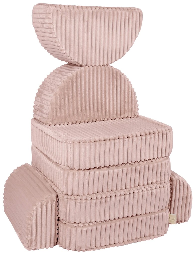 MeowBaby® Churros detská pohovka Max, Ruby Chocolate Pink