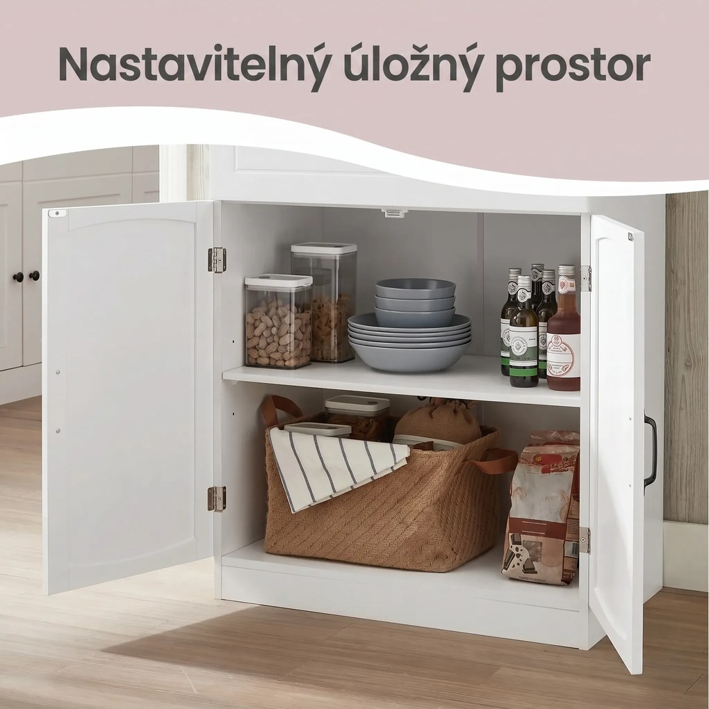 Kuchyňská vitrína Vasagle Mope 73 cm bílá