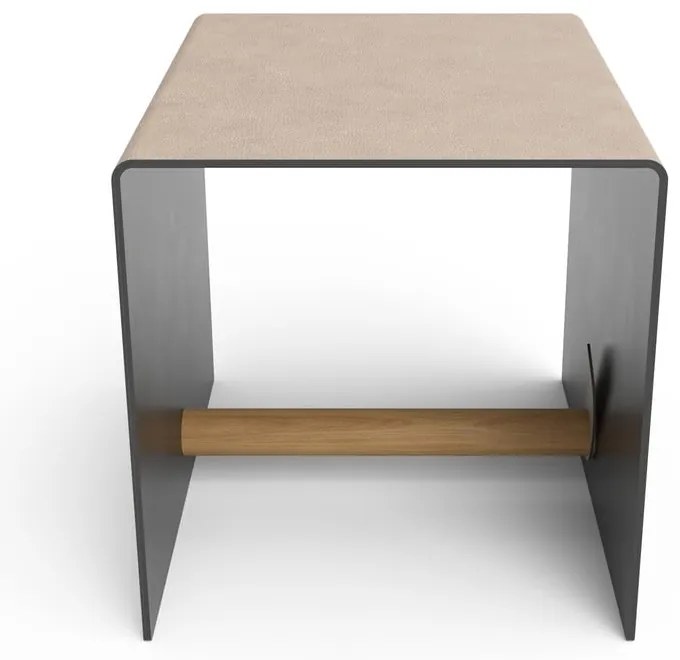 Čierny/sivý dekoratívny kovový/z eko kože úložný box 32x38x31 cm Bull – LIND DNA