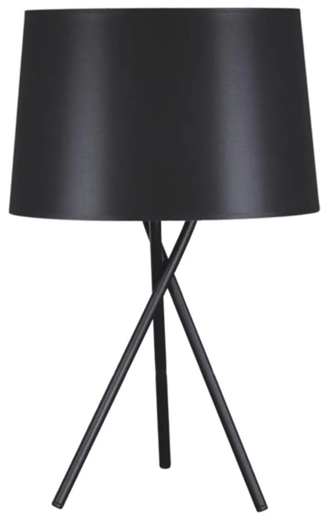 KEJO Moderná stolová lampa REMI BLACK, 1xE27, 60W, okrúhla, čierna