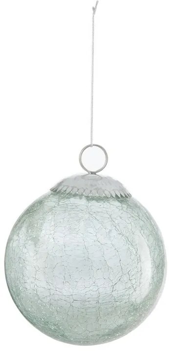 Vianočné zelenkavá sklenená vianočné gule s popraskaním - 10 * 10 * 10 cm