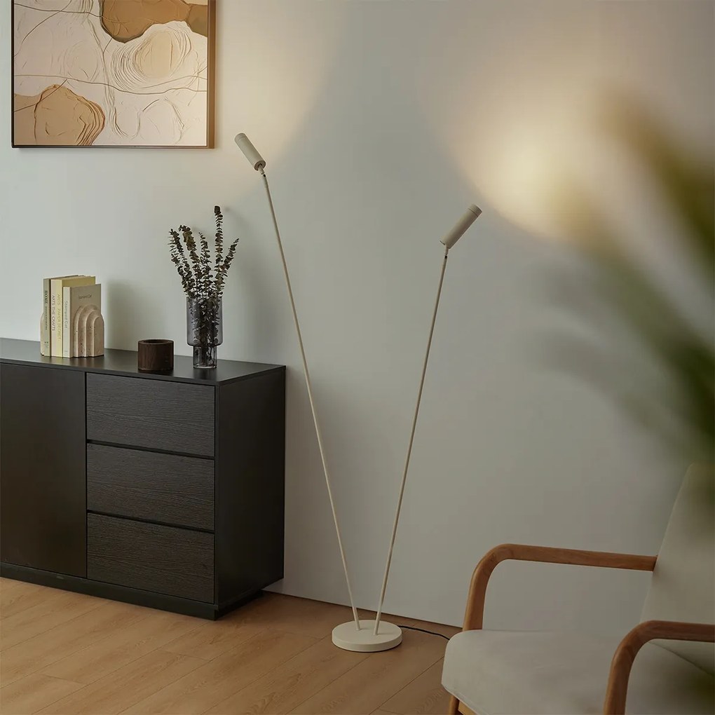 Moderná stojaca lampa béžová 2-svetlá GU10 35mm - Thomas