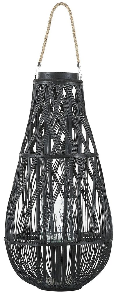 Prútený lampáš čierny 77 cm TONGA Beliani