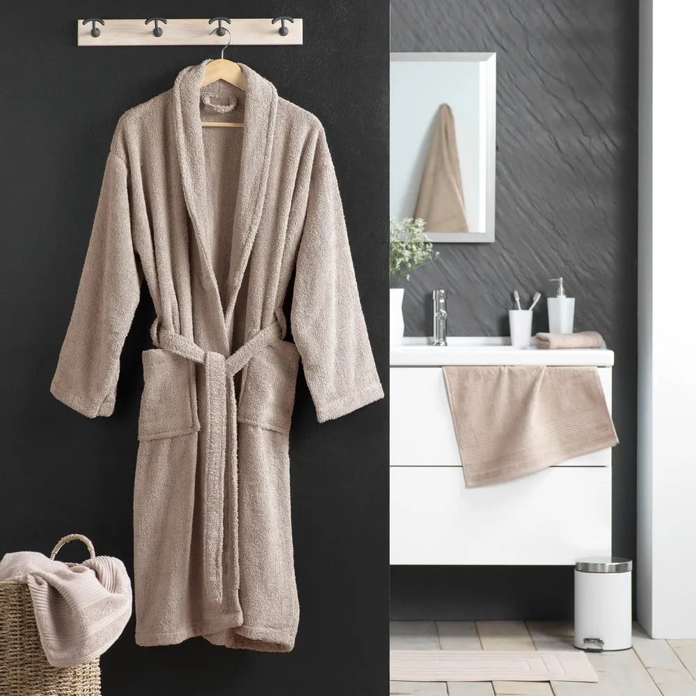 Svetlohnedý bavlnený župan veľkosť M Tendresse – douceur d'intérieur