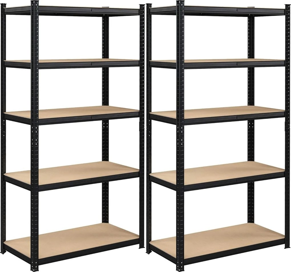 Veľkokapacitný regálový set (2 ks), čierny